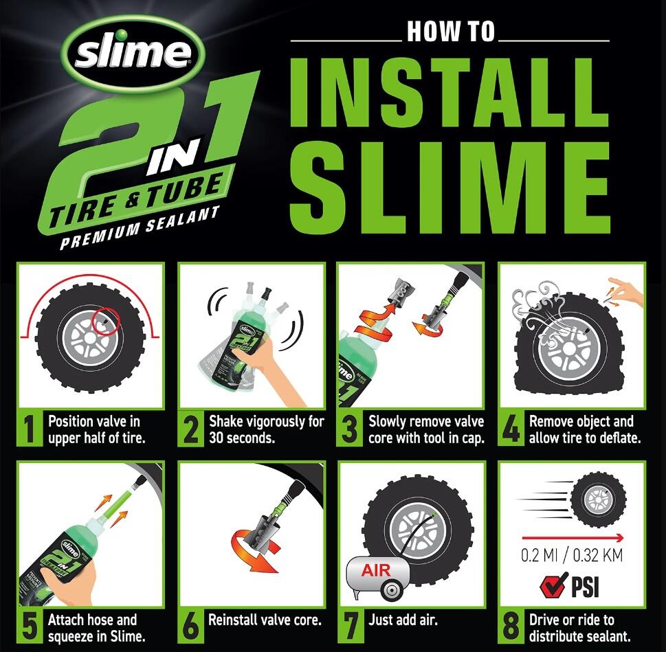 Sigillante Slime 2-in-1 per pneumatici e camere d'aria. 2/3