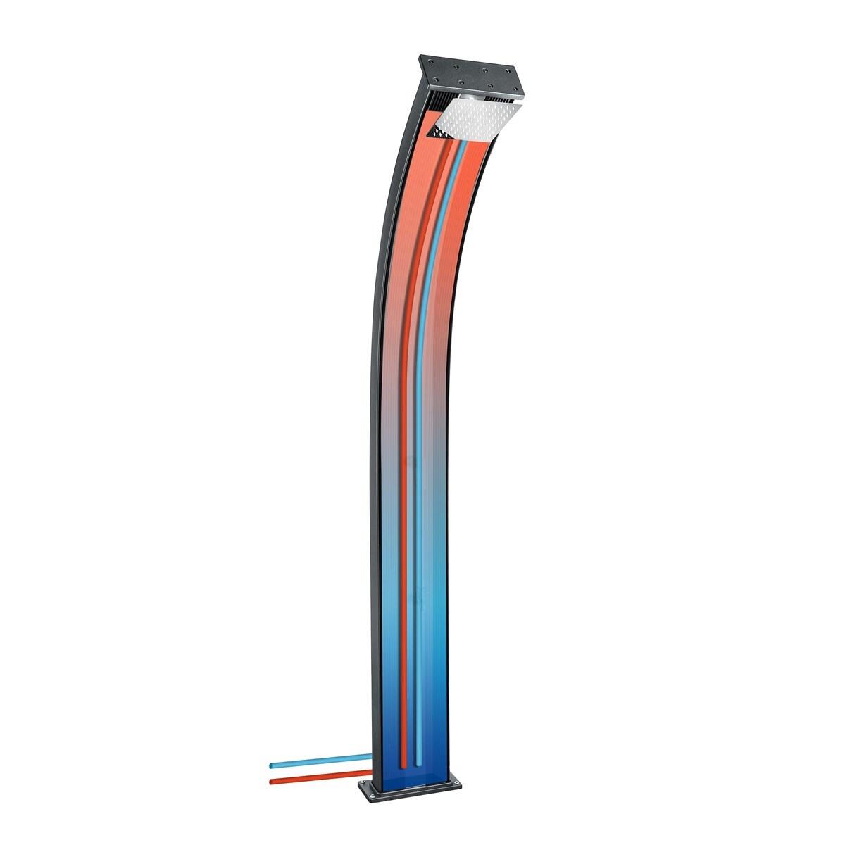Prysznic hybrydowy Dada Curve 40L z obrotowym podkładem - Aluminium - 228 cm 7/7