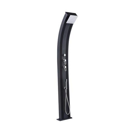Douche buiten hybride dada curve 40l met voetenspoel - aluminium - 228 cm