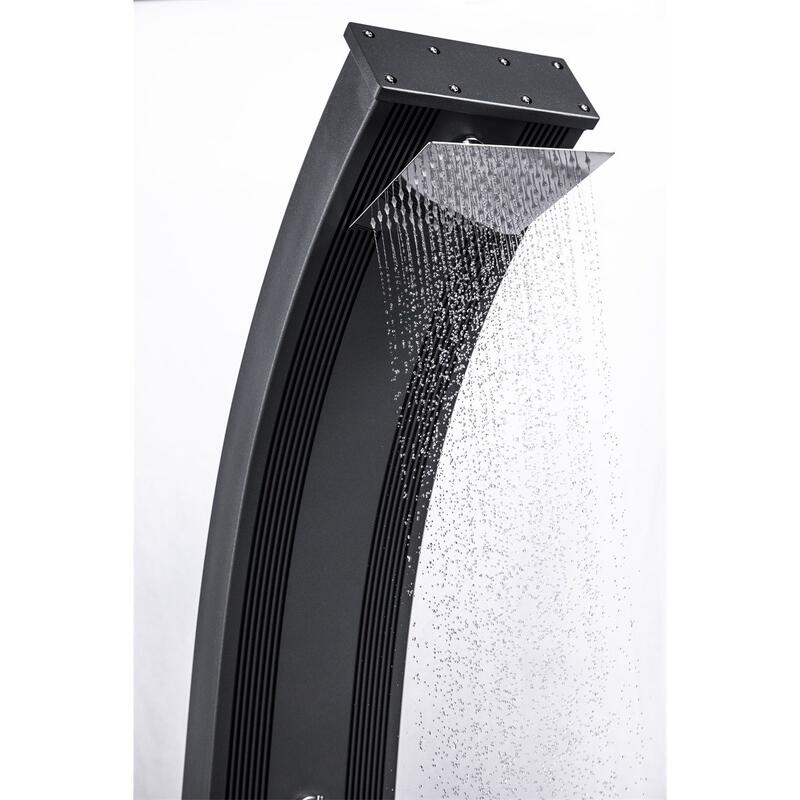 Douche d'extérieur Hybride Dada Curve 40L avec Rince pieds - Aluminium -228 cm