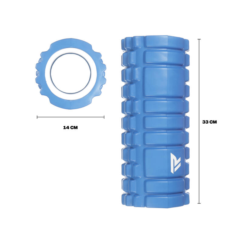 ROLO DE MASSAGEM/FOAM ROLLER de espuma 33cm - azul