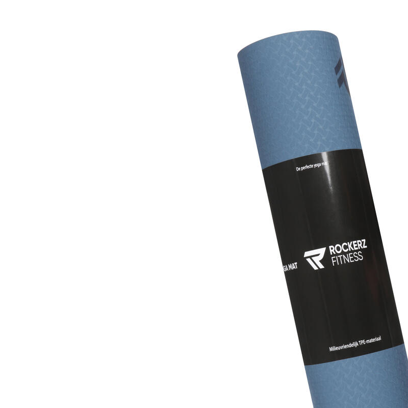 Yoga mat - Fitness en sportmat - Anti slip - Eco TPE materiaal - Kleur: Blauw