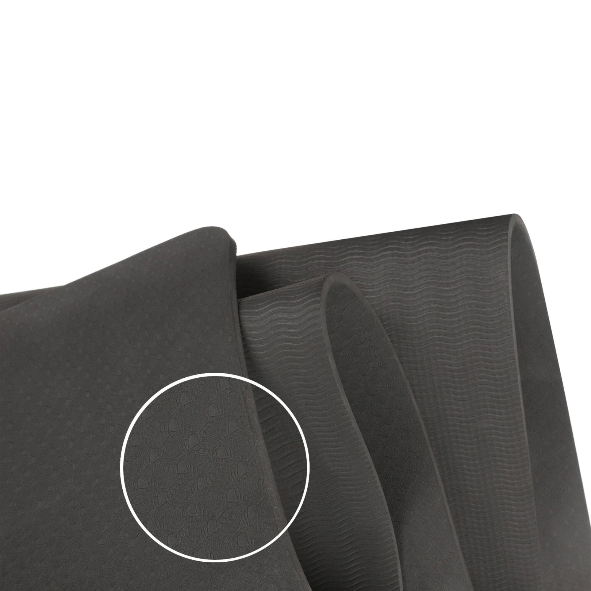 Tapis de yoga - Tapis de fitness antidérapant - Tapis de sport épais - Noir 6/8