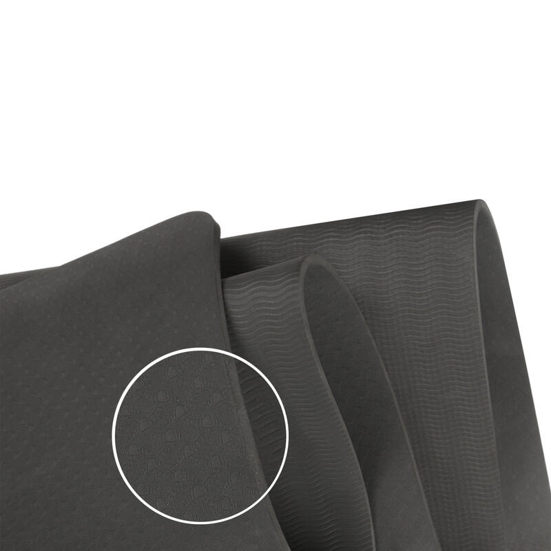 Yoga mat - Fitness en sportmat - Anti slip - Eco TPE materiaal - Kleur: Zwart