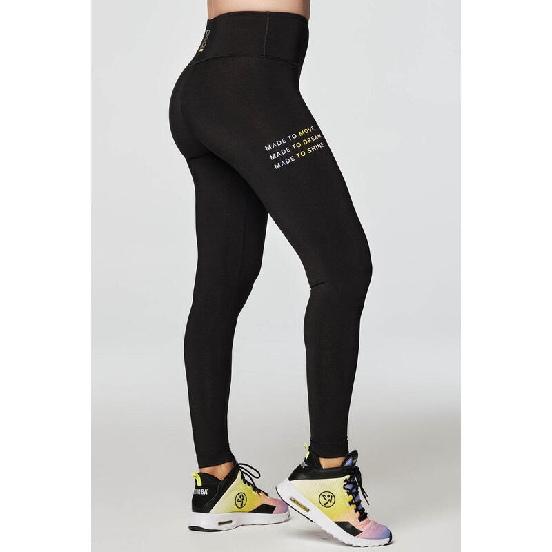 Legginsy sportowe damskie Zumba Move Dream Shine z wysokim stanem