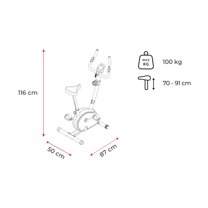 Bicicleta Estática Spokey Impeller CR Magnética con Sensor de Pulso