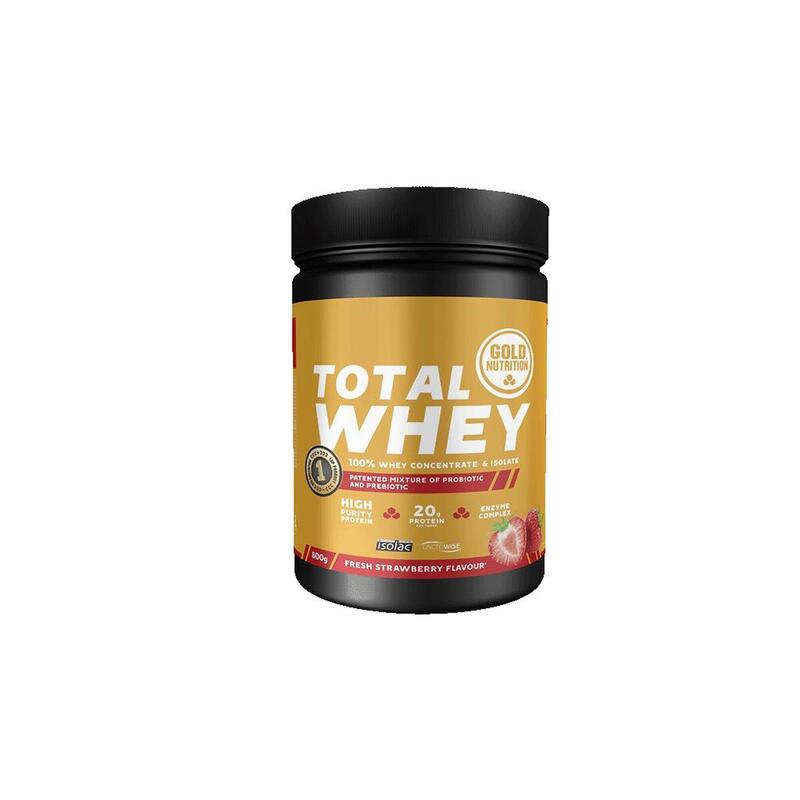 Pudra proteica din zer, GoldNutrition Total Whey capsuni, 800g