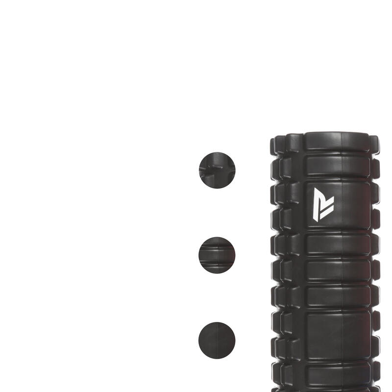 Rodillo de espuma - Masaje de puntos gatillo - 33 cm - Color Negro