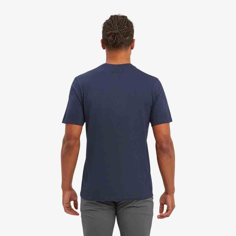 男裝有機棉短袖T恤 - 藍色