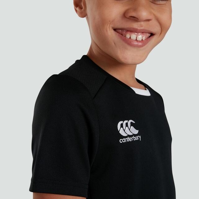 Rugby Sport Shirt - Unisex Kinderen Zwart 4/5