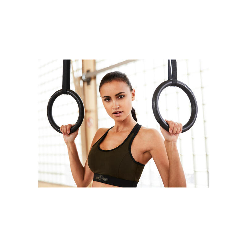 LOT DE 2 ANNEAUX DE GYMNASTIQUE DYNAMIC WORKOUT | ACCESSOIRE MUSCULATION | NOIR