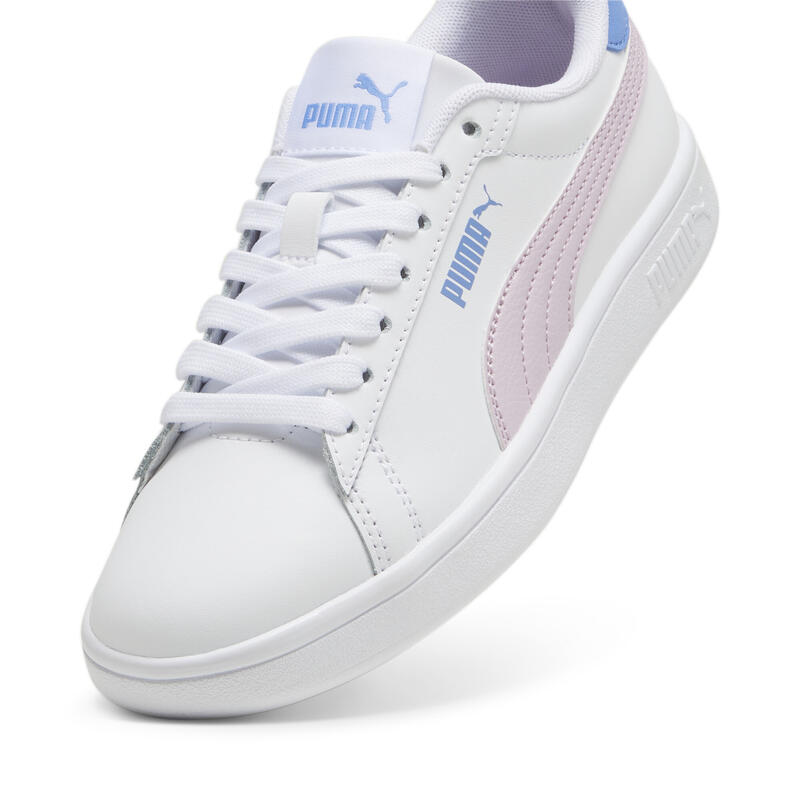 Sneakers Smash 3.0 Leather da ragazzi PUMA White Grape Mist Blue Skies Purple