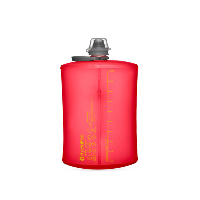 (GS330) Stow Flip Cap Bottle 1L - Redwood Red
