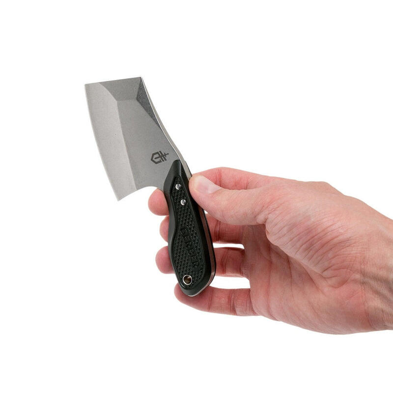 Tri Tip Mini Cleaver Silver Knife - Black