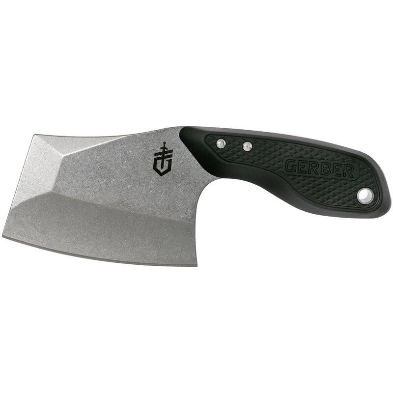 Tri Tip Mini Cleaver Silver Knife - Black