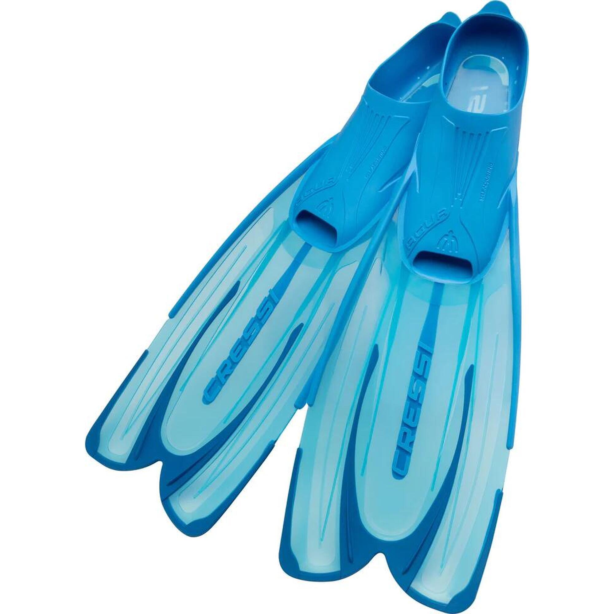 Agua Fins Full foot snorkeling fins - Light Blue