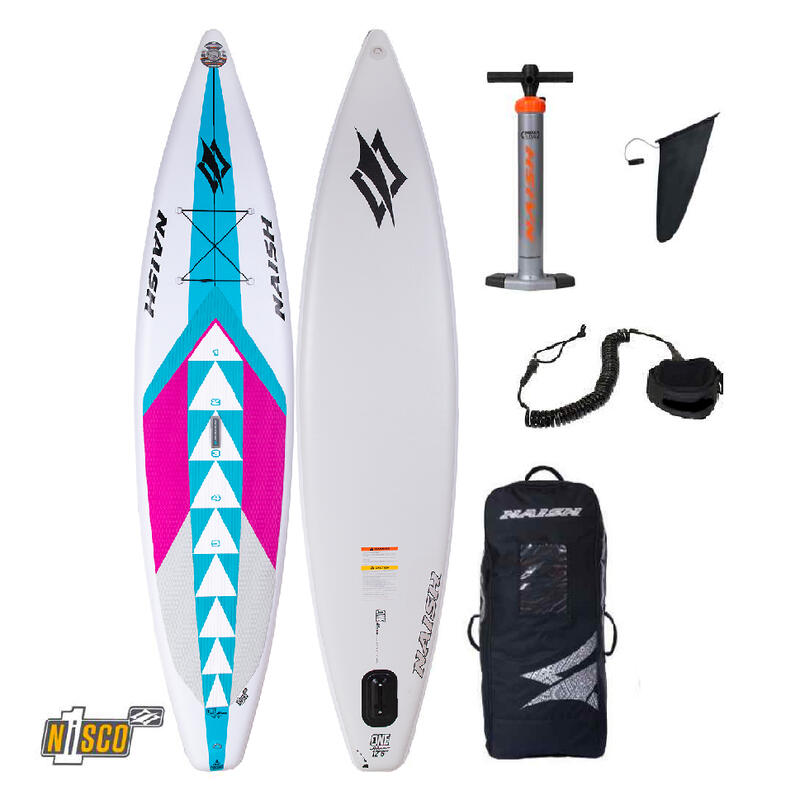 ONE Alana Inflatable 12'6" SUP Board - White/Blue/Light-Pink