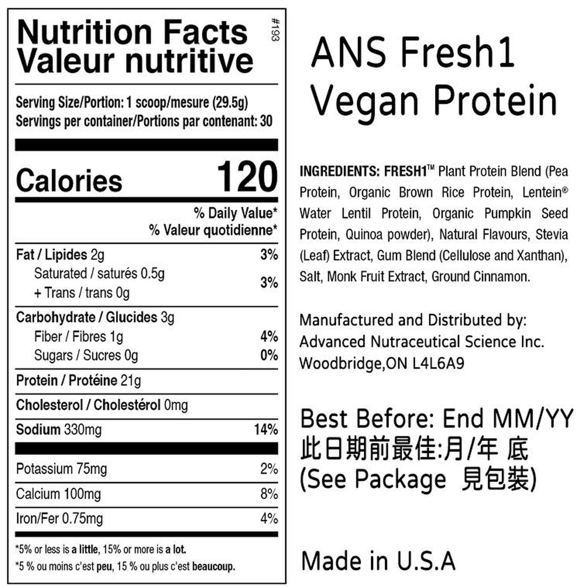 Fresh1 Vegan Plant Protein 2lbs (907g) (Berry Bliss)