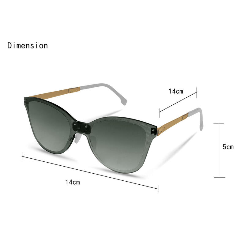 FLOAT O005系列成人中性摺疊式太陽眼鏡 - 金/綠漸變