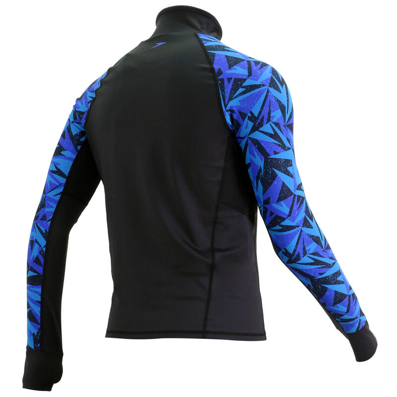DELUXE MEN'S BREATHABLE LONG SLEEVE WATER ACTIVITY TOP - BLACK/BLUE