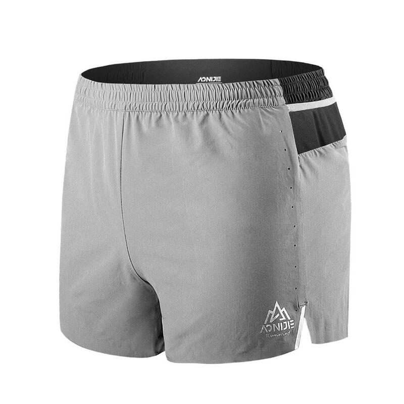 F5101 Men High-elastic Quick-drying Running Shorts - Grey