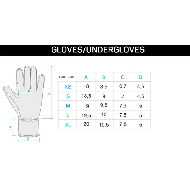 Undergloves 成人款健行手套內膽 - 黑色