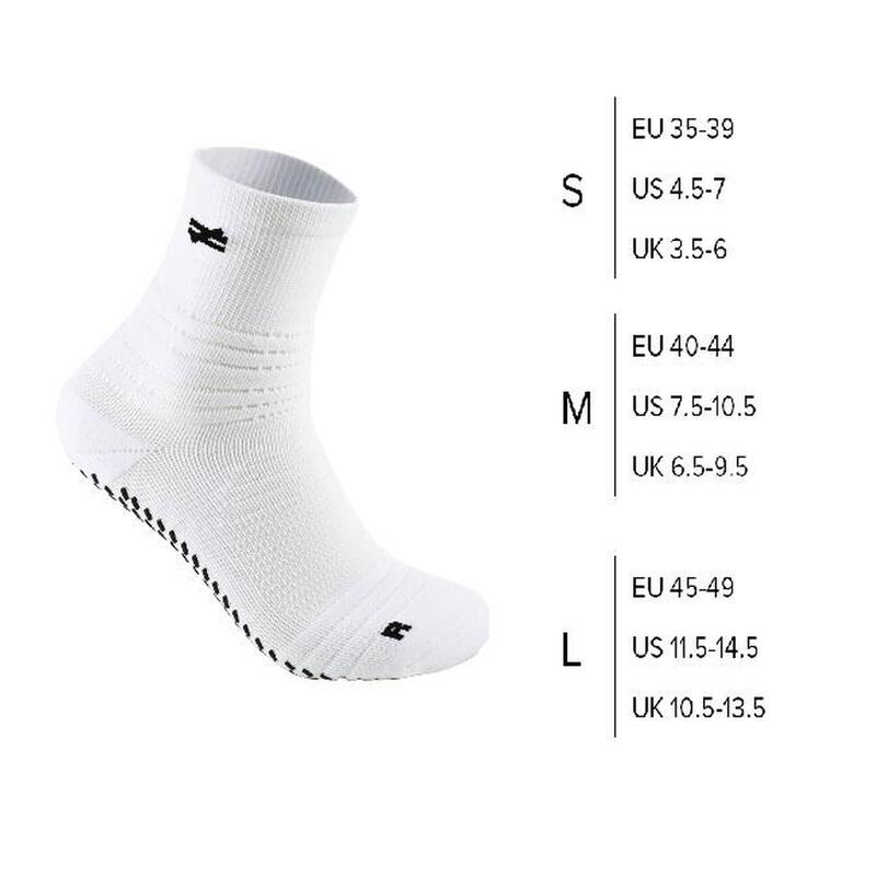 G-ZOX Cushion Grip Socks 足球防滑襪 3 對裝  (白色 x  2 + 黑色 x 1 - 中碼)