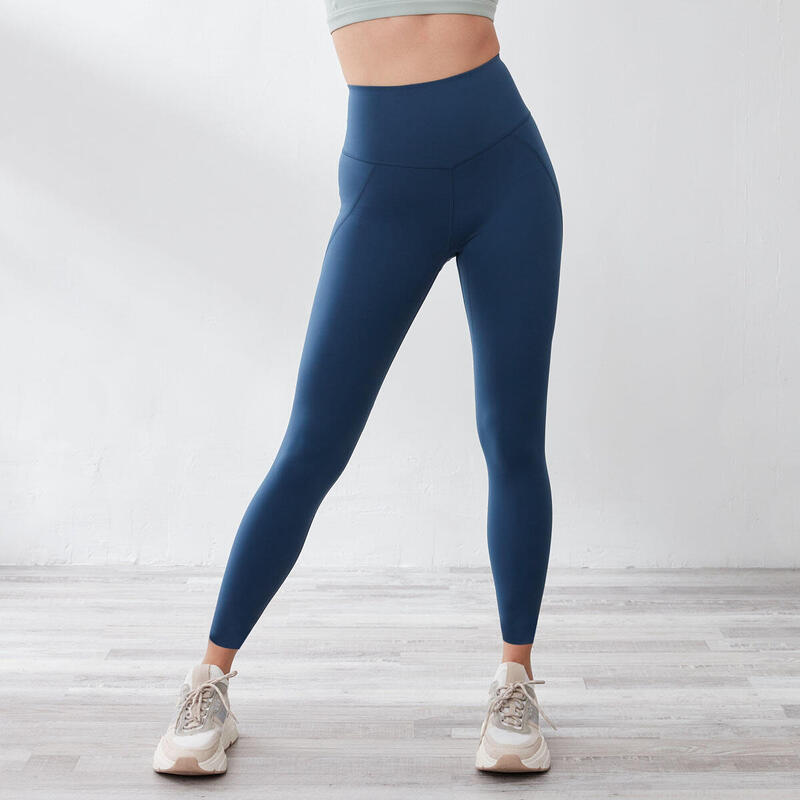 Hold High-Waist UV Protection Full Length Sports Leggings - Blue