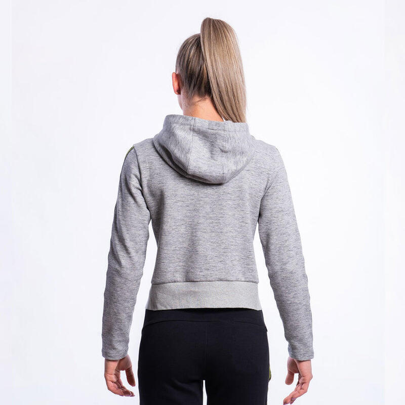 Women Strip Lightweight Hooded Sweatshirts Hoodie - GREY