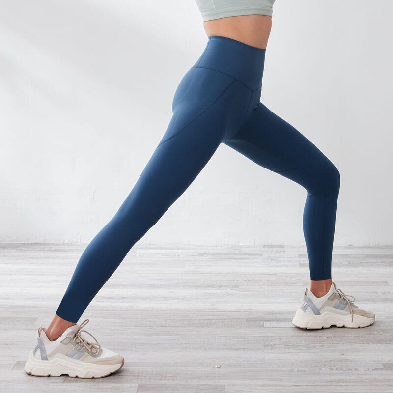 Hold High-Waist UV Protection Full Length Sports Leggings - Blue