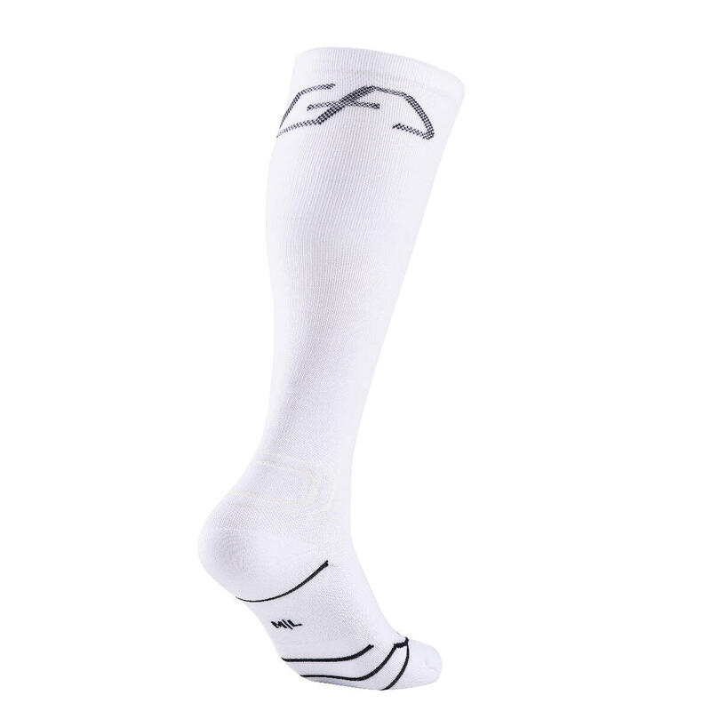 High-Cut Unisex QuickRecovery Compression Running Sports Sock - WHITE