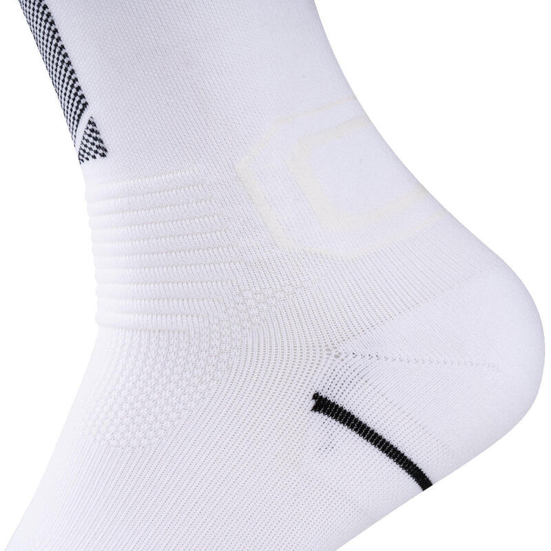 High-Cut Unisex QuickRecovery Compression Running Sports Sock - WHITE