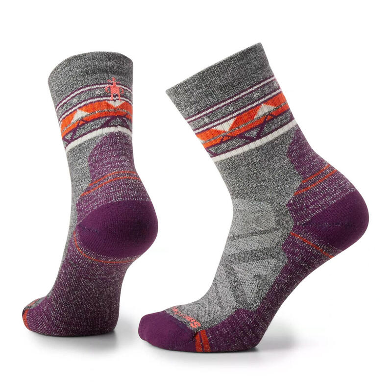 Hike Light Cushion Zig Zag Valley Women Mid Crew Socks - Ash/Charcoal