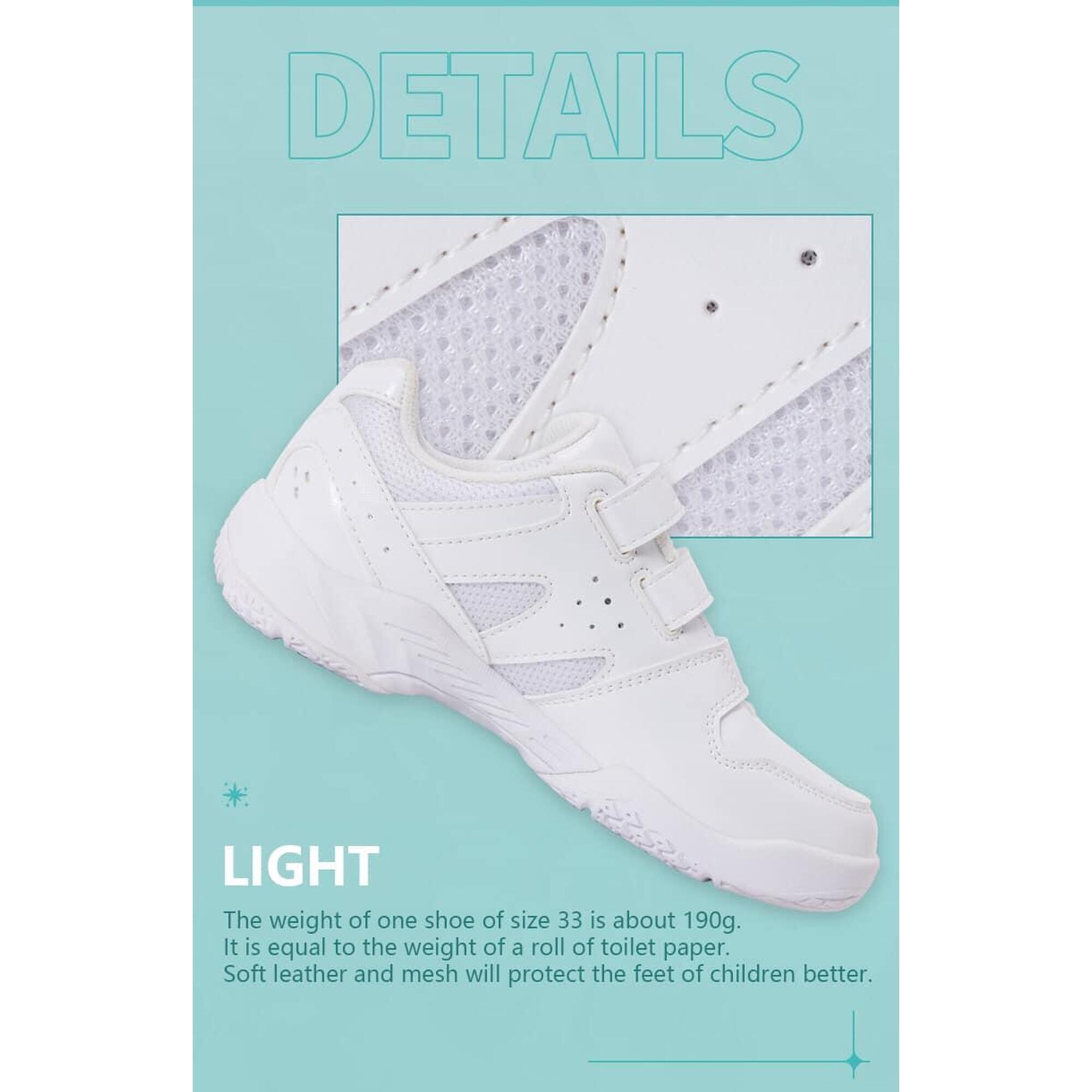 (Preorder) KH-F06J Kids' Velcro Professional Badminton Shoes - White