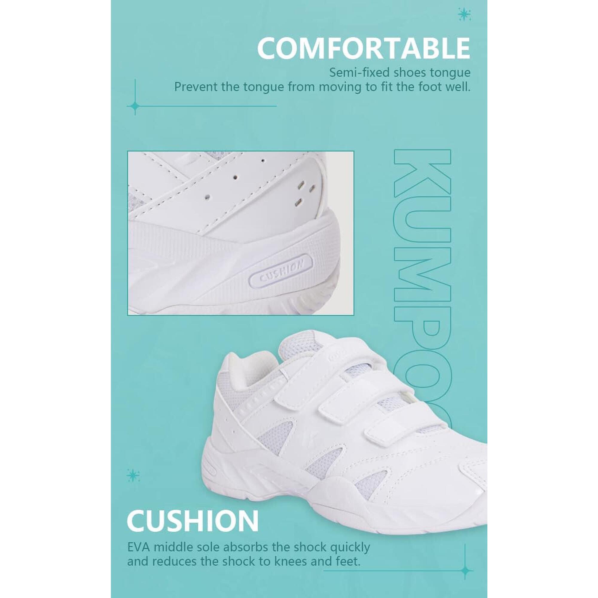 (Preorder) KH-F06J Kids' Velcro Professional Badminton Shoes - White