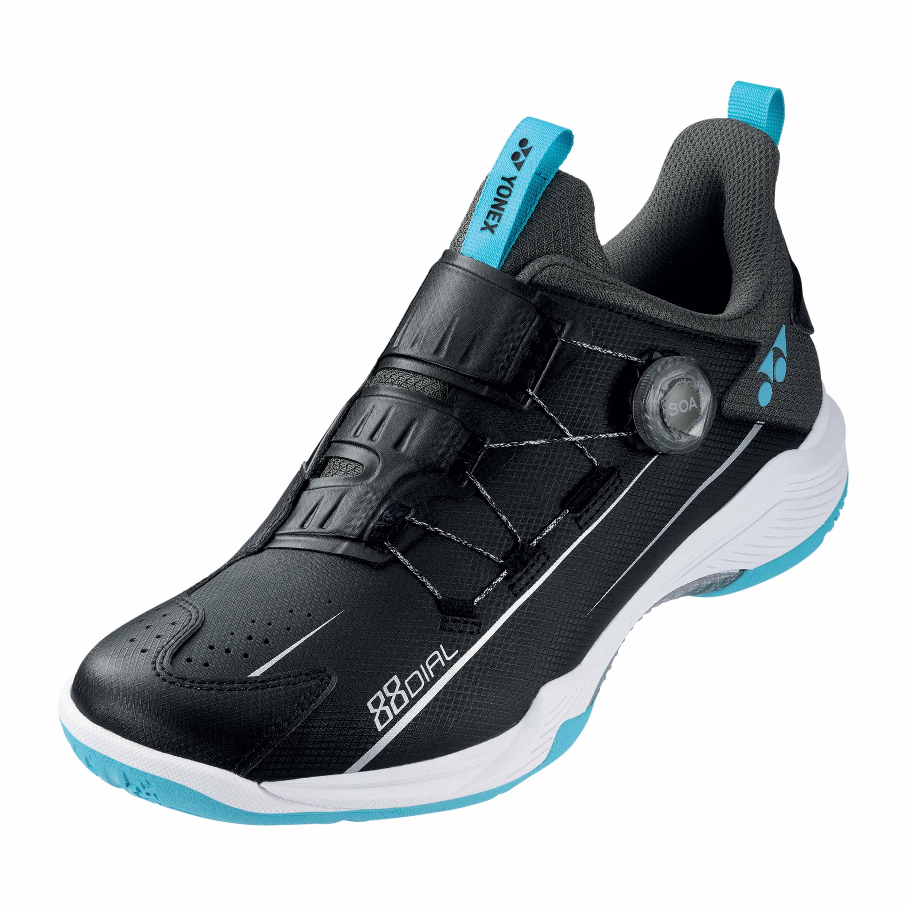 Yonex Badminton Shoe Power Cushion 88 Dial Wide BLACK/ICE BLUE Yonex Badminton Shoe Power Cushion 88 Dial Wide BLACK/ICE BLUE