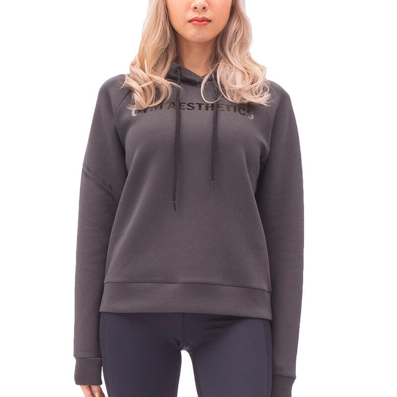 Women FrontPrint Sweatshirts Hoodie - Charcoal grey