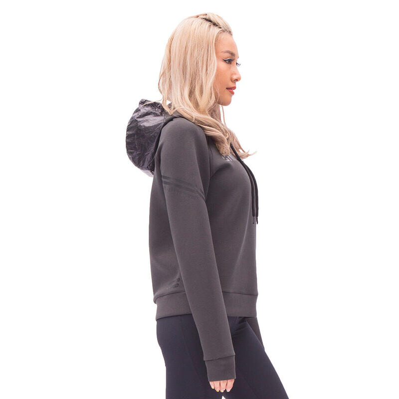 Women FrontPrint Sweatshirts Hoodie - Charcoal grey