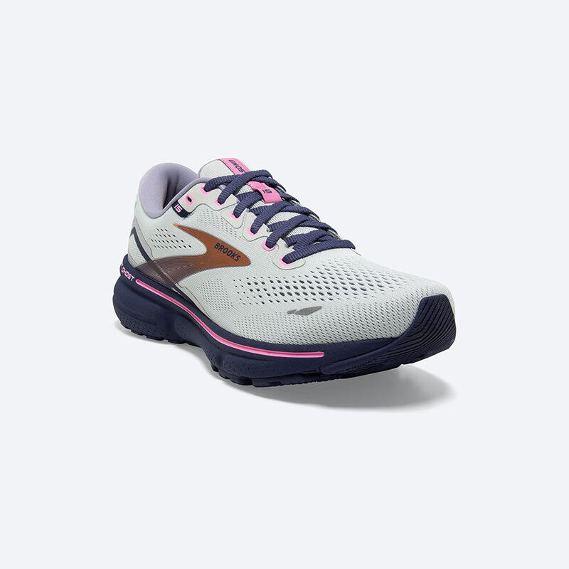 Ghost 15 Wide Women Road Running Shoes - Grey x Pink