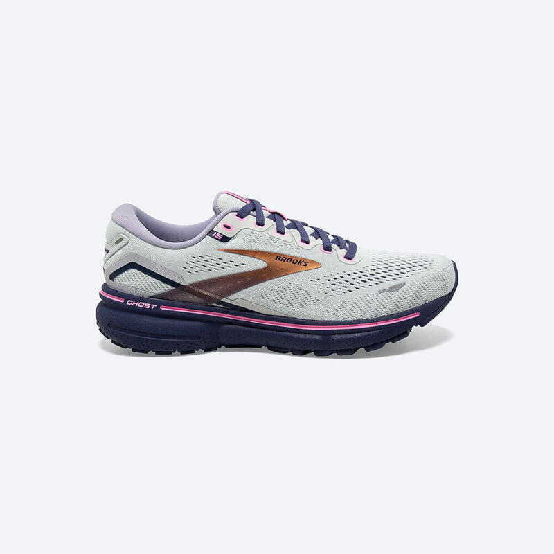 Ghost 15 Wide Women Road Running Shoes - Grey x Pink