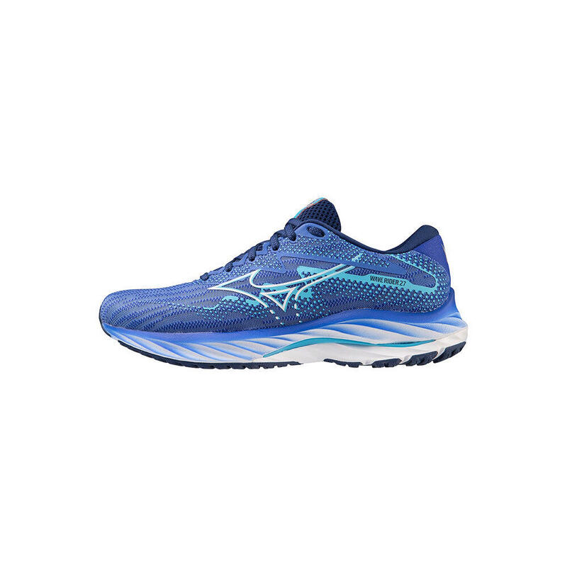 Wave Rider 27 Women's Road Running Shoes - Blue x Silver