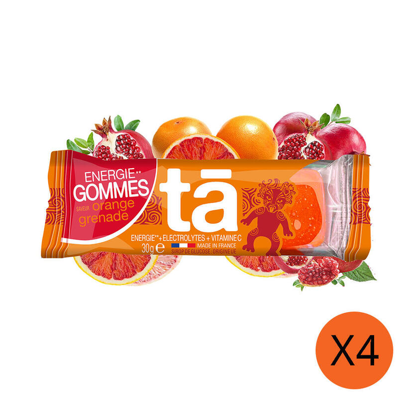Energy Gummies 30g (4 Packs) - Orange Blood Pomegrenate + Caffeine