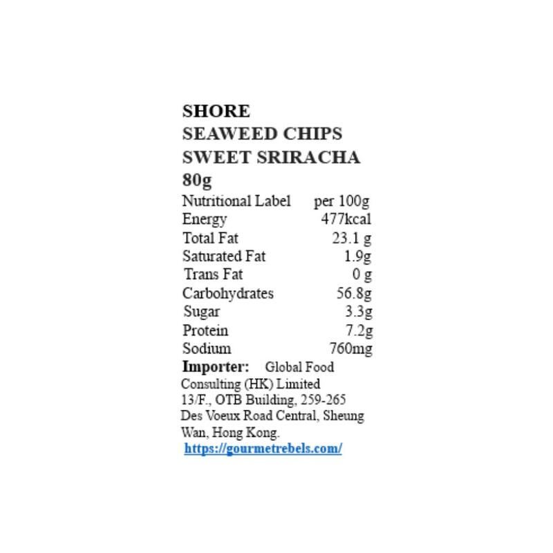 Sweet Sriracha Chilli Flavor Seaweed Chips Sharing Bag (80g) - 6 Packs