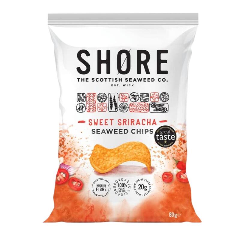 Sweet Sriracha Chilli Flavor Seaweed Chips Sharing Bag (80g) - 6 Packs
