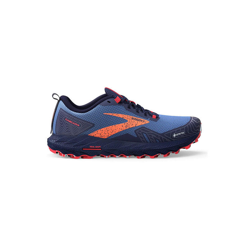 Cascadia 17 GTX 成人女裝防水越野跑鞋 - 藍 x 橙色