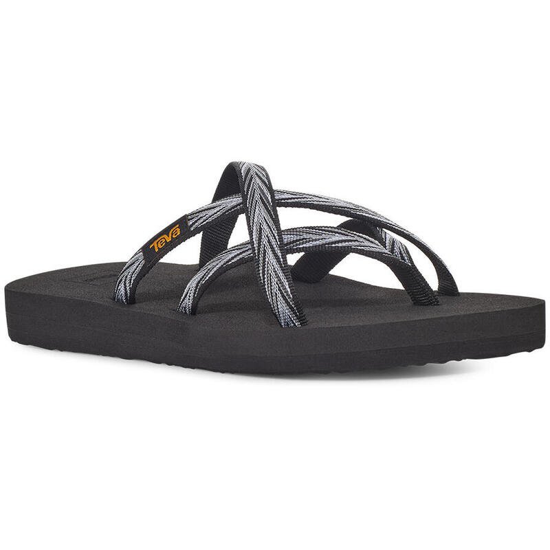 OLOWAHU WOMEN'S FLIP-FLOPS - PALMS BLACK/ WHITE