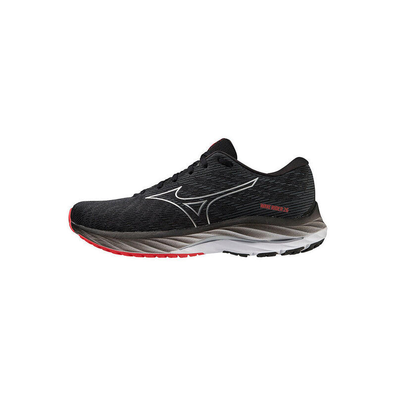 Wave Rider 26 Wide Men's Road Running Shoes - Black x Silver
