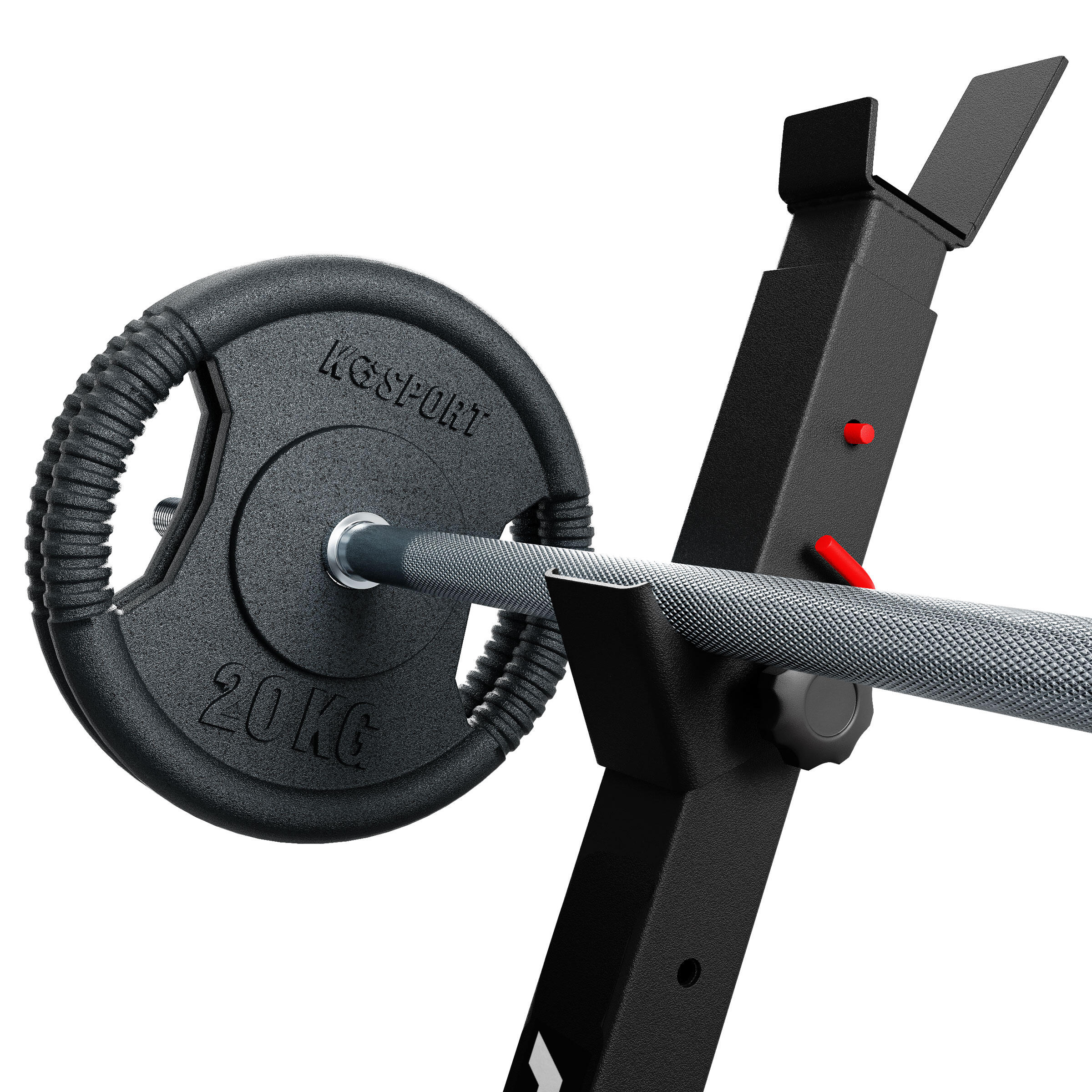 Adjustable Squat Rack Weight Lifting Barbell Stand K SPORT Decathlon