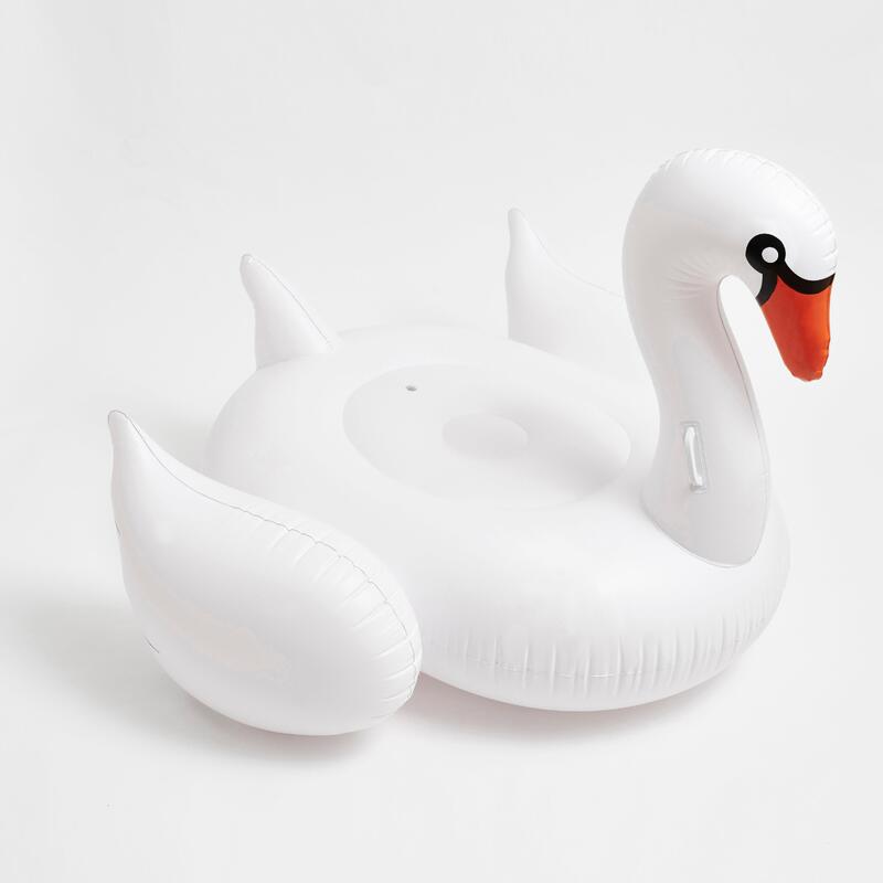 Luxe Ride-On Float Inflatable Swan Toy - White