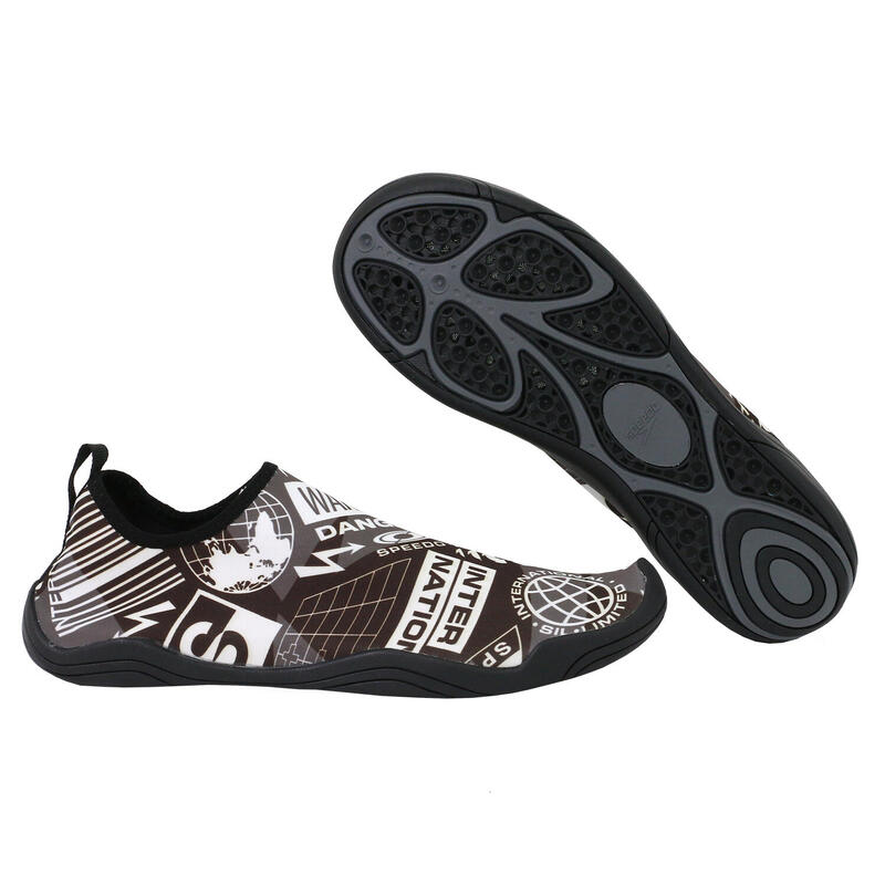 HYBRID ADULT UNISEX PRINTED WATER SHOES - BLACK/WHITE